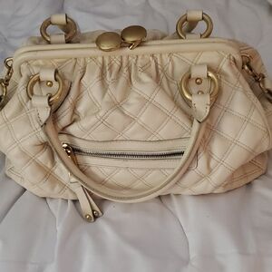 Marc Jacobs Cream Quilted Satchel